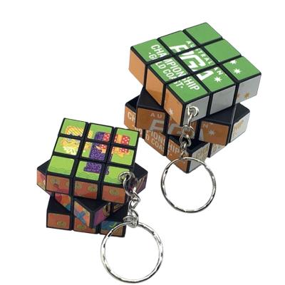 China Custom mini key clip puzzle magic cube for kids gift with keychain promotional educational toy for sale