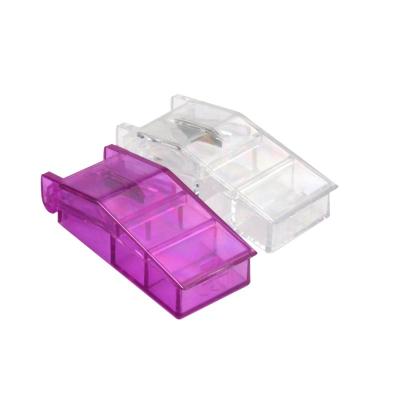 China Rectangle Shape Plastic Pill Box With Cutter For Promo for sale