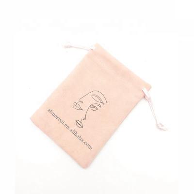 China Custom Logo Recyclable Eco Friendly Suede Travel Gift Drawstring Jewelry Pink Small Pouch Bag for sale