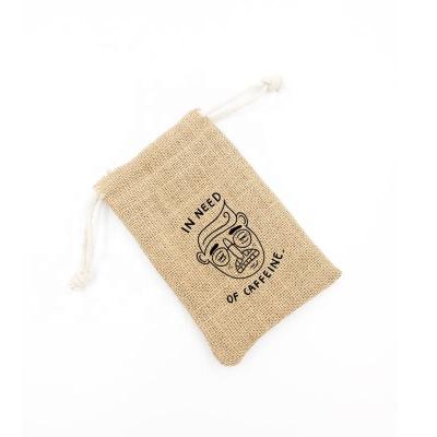 China Mini Drawstring Jute Bags Custom Size Hessian Pouch Recyclable Jute Pouch Bag Custom Coffee and Cocoa for sale