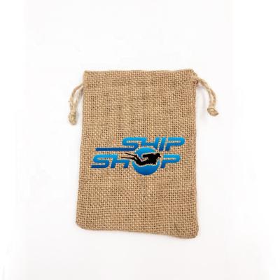 China Recyclable Customs Jute Drawstring Hessian Sack Pouch Wholesale for sale