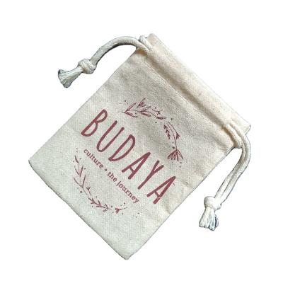 China Recyclable Natural Recycled Drawstring Cotton Bag &Custom Canvas Logo Bag for sale