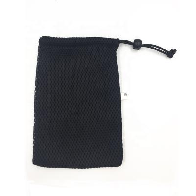 China Recyclable Custom Promotion Black Mesh Bag With Drawstring At Top See Through Mesh Gift Bag for sale