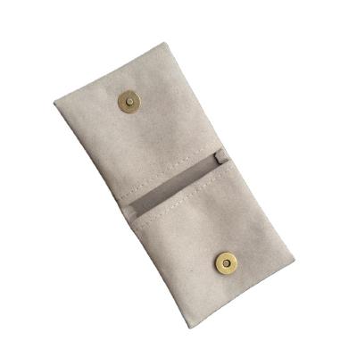 China Recyclable Custom Printed Microfiber Gray Jewelry Pouch Envelope and Gift Packaging Bag for sale