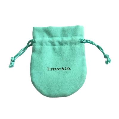 China Recyclable Green Microfiber Pouch Bag Gift Packaging Storage Jewelry Pouches Wholesale for sale