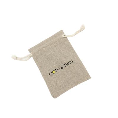 China Small Recyclable Custom Cotton Drawstring Jewelry Pouch Canvas Bag For Jewelry for sale