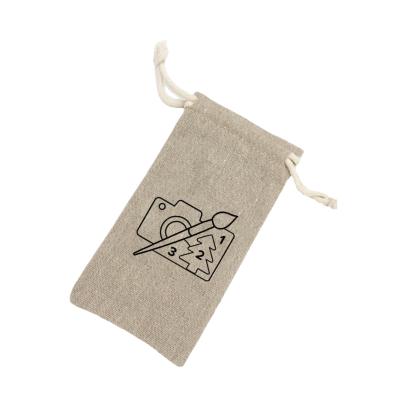 China Recyclable On Stock Small Plain Organic Canvas Bag Pouch Reusable Jute Hemp Drawstring Bags for sale