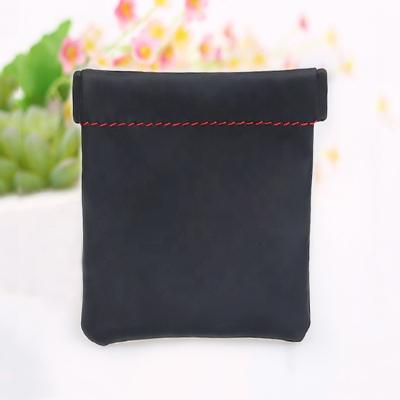 China 7 x 9 cm Luxury Soft PU Leather Self Closing Bag Recyclable Leather Jewelry Pouch With Logo for sale