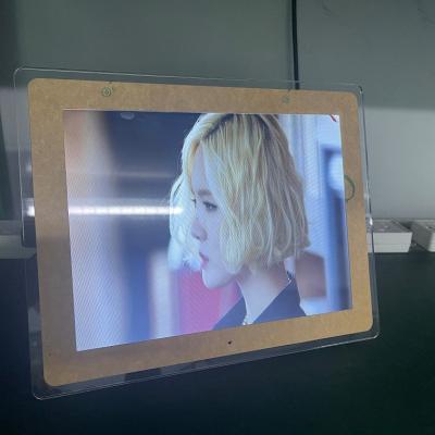 China Acrylic frame customized Size and Acrylic material 12.1 inch led light 4:3 LCD display Advertising acrylic digital photo frames for sale