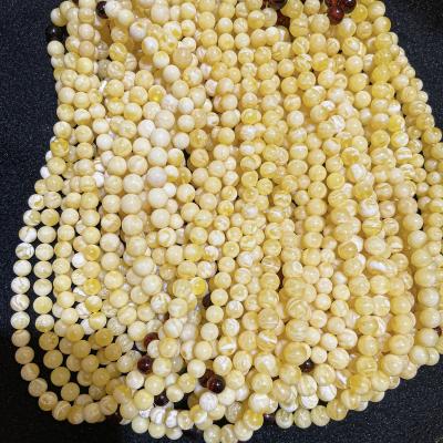 China DIY Jewelry Making 8-9+mm Gold Tiger Eye Amber Beads Baltic White Amber Gemstone Beads & Muslim Tasbih Prayer Beads for sale