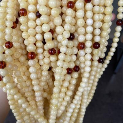 China DIY Jewelry Making 8-10+mm 100% Amber Highest Quality White Natural Baltic Amber Tiger Skin Amber Muslim Prayer Beads & Bracelets for sale