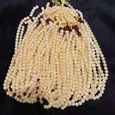 China DIY Jewelry Making Factory of 8-9+mm Amber Beads High Quality Natural Baltic Gold Wholesale White Amber Beads and Muslim Prayer Beads for sale