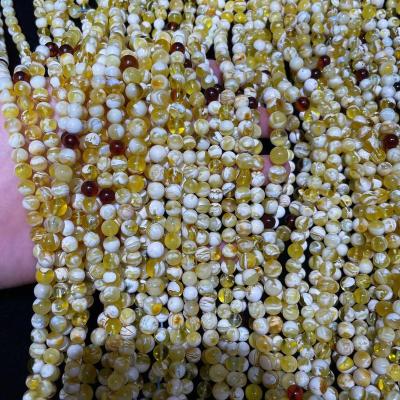 China DIY Jewelry Making 6-7+mm High Quality Amber Beads Factory Price White Natural Baltic Gold and Muslim Prayer Beads for sale