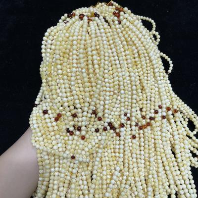 China DIY Jewelry Making 6-8mm 100% Amber High Quality White Natural Baltic Amber Tiger Skin Amber Muslim Prayer Beads and Bracelets for sale