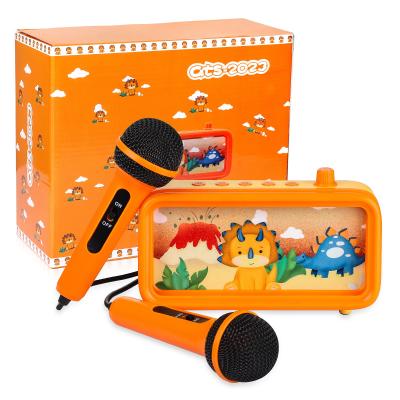 China 2022 Eco-friendly Toy Electronic Musical Singing Karaoke Speaker Karaoke Singing Machine Speaker Machine with 2 Microphones for Toddlers for sale