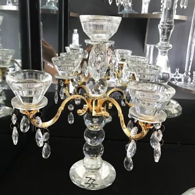 China Romantic Wedding Party Crystal Decoration Centerpiece Candelabra Weddings Votive 5 A.M. Crystal Candle Holder for sale