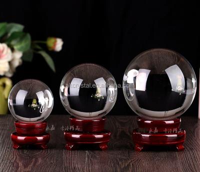 China Global wholesale office or big small home decorative clear glass ball 150-200mm good luck crystal glass globe K9 for sale