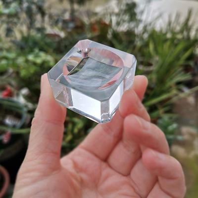 China Global Wholesale Transparent Square Crystal Ball Stand 2.5c/3cm Mini Crystal Ball Base for sale