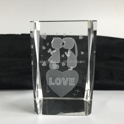 China Global Customized Good Quality Wedding Keepsake Type , 3D Laser Photo Crystal Cube for sale