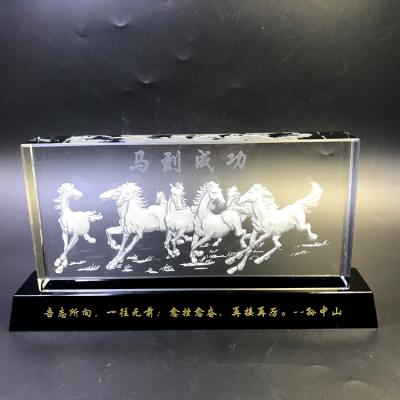 China Global Good Quality Souvenir Gifts Factory Price Optical Crystal K9 3D Laser Engraving Crystal Glass Crafts for sale