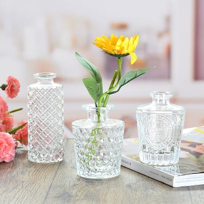 China Modern High Quality Transparent Crystal Flower Vase Crystal Vase Decorations Home Wedding Decoration for sale