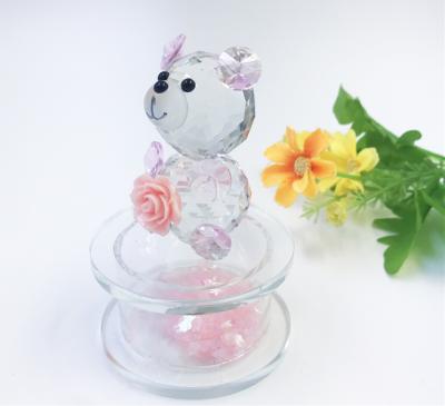 China Cute Crystal Teddy Bear Crystal Baby Bear Figurine Souvenirs Wedding Favors Wholesale Europe Lovely for sale