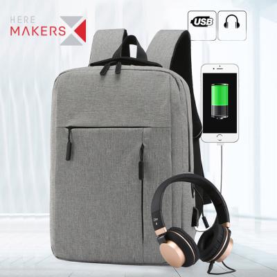 China With USB manufacturer wholesale custom cheap nylon everyday laptop backpacks for men à venda