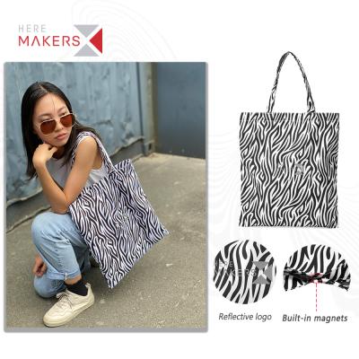 China Fashion OEM Hot Sale Ladies Fashion Daily Shopping Zebra Pattern Tote Bag With Custom Logo Printed à venda