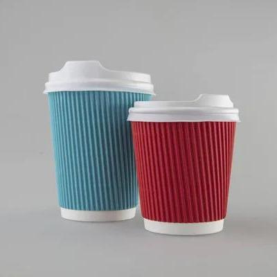 China Factory Price Recyclable Cheap Disposable Hot Drink Wave Away Water Coffee Paper Cups With Lids for sale