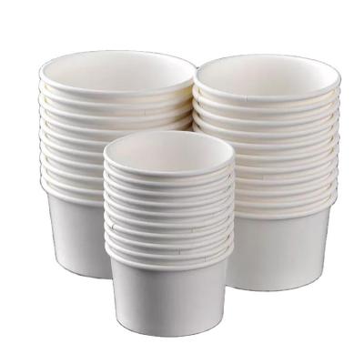 China Recyclable Disposable Custom White Paper Ice Cream Cup 20oz Compostible Ice Cream Paper Cup Packaging for sale