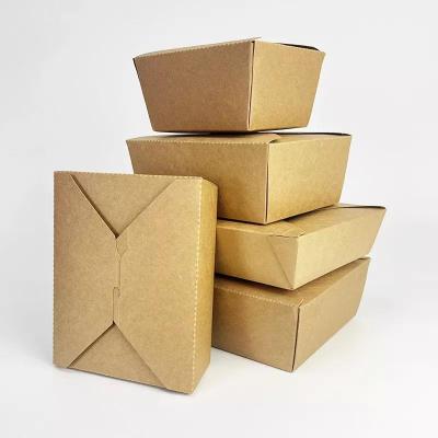 China Recycled Biodegradable Materials Food Grade Kraft Paper Package Container Box For Salad Fruit And Sushi for sale