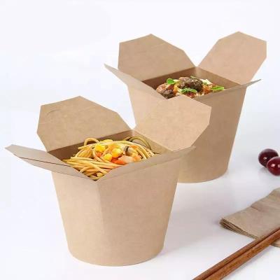 China Recycled Materials Packaging Paper Box 32oz Fried Rice Fried Noodle Pasta PE Liner Cup Disposable Thick Takeout Bowl for sale