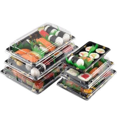 China Disposable Take Out Sushi Container Disposable Packaging Food Container Sushi Trays for sale