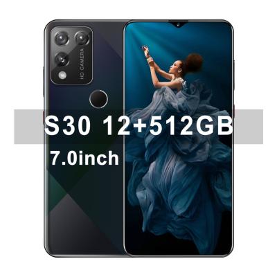 China Dual SIM Card Global Version S30 7.0 inch Water Drop Big Screen High Definition Glass Back Cover Big Memory Fingerprint Smartphone for sale