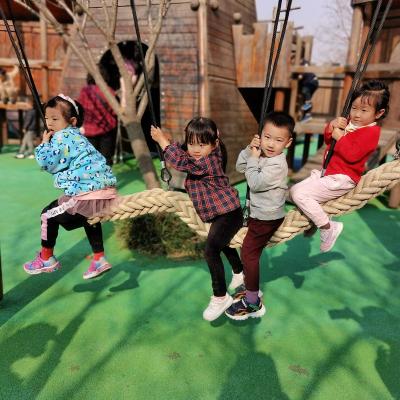 China Outdoor Playground Wire Rope Hanging Bridge Playground Rope Bridge Net Swing for sale