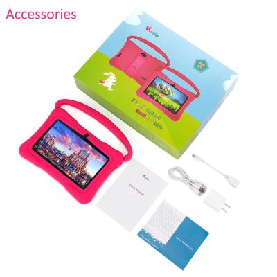 China Cheapest 1024*600 tablet quad shockproof core with games Android wifi kids tablet camera and children's tutor teaching machine for sale