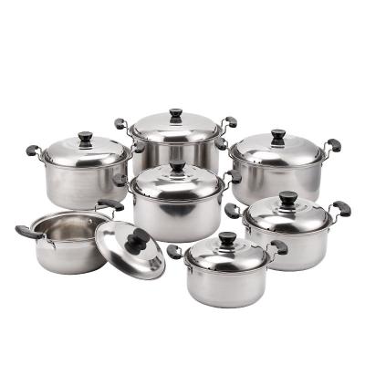 China Sustainable 10 Piece Stainless Steel Cookware Set Cheap Cookware Set Soup And Stock Pot for sale