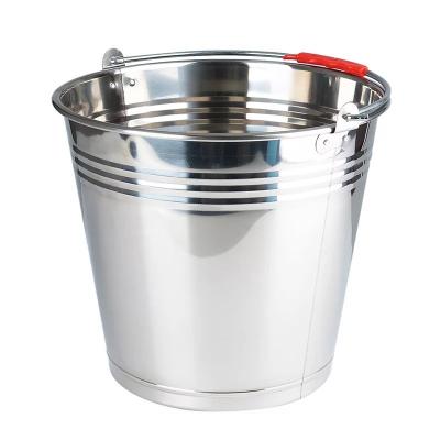 China High Quality Durable Stainless Steel Pail With Handle Water Bucket Tool Ice Pail Cleaning Metal for sale