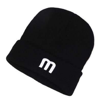 China COMMON Free Shipping Embroidery M Logo Acrylic Beanie Hat for sale