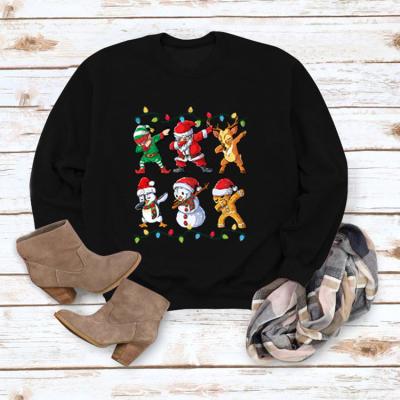 China Anti-pilling Christmas Women's Sweatshirts Terry Cotton Ladies Sweatshirts Without Hood for sale