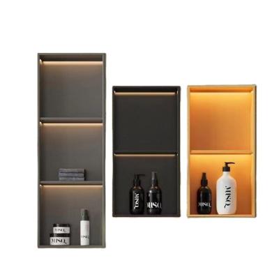 China Modern Design Bathroom Shower Niche with Brushed Surface Finish and LED Light Feature for sale