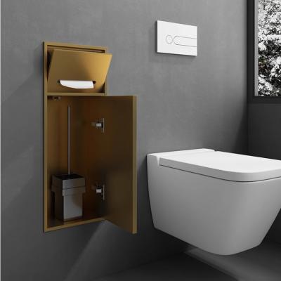 Cina Niche di bagno in oro a superficie spazzolata per toilette strette impermeabili e montate con scarico in vendita