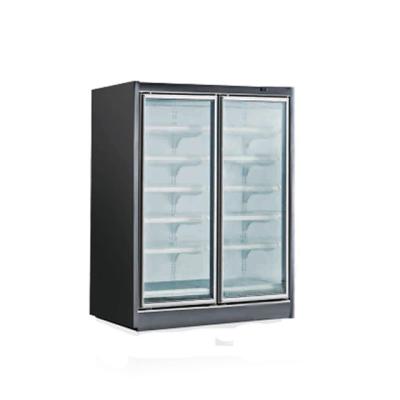 China Factory Wholesale Price Single-temperature Commercial Glass Door Soft Drink Display Tall Frost Free Swing Good Quality Two Door Refrigerator for sale