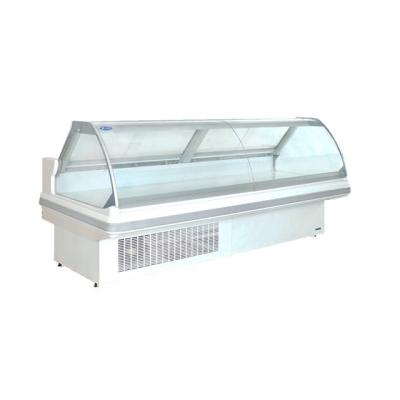 China Double-temperature Competitive Price GB0.25H Supermarket Refrigerator Deli Cases Refrigerator Showcase Stainless Glass Meat For Supermarket for sale