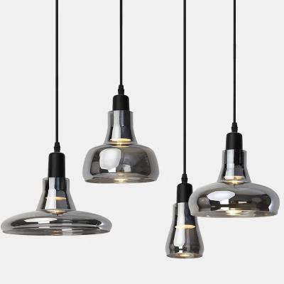 China Modern Minimalist Modern Creative Smoke Lamp Gray Glass Pendant Lights Cafe Bar Living Room Counter Restaurant Bedroom Lamp for sale