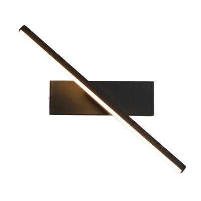 China Modern Rotatable Wall Lamp Led Lighting Black And White Living Room Background Wall Hotel Bedside Strip Wall Light for sale