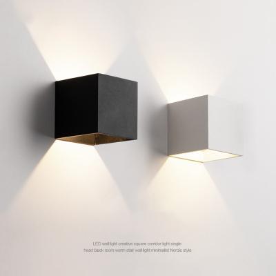 China Modern Square Aluminum Simple Personality Wall Lamp Environmental Protection Baking Powder Living Room Lamps Lighting for sale