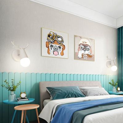 China Simple And Stylish Color Aisle Wall Lamp Moden Deer Foot Wooden Wall Lamp Kids Room Living Room Bedroom Modern Reading Head Lamp for sale