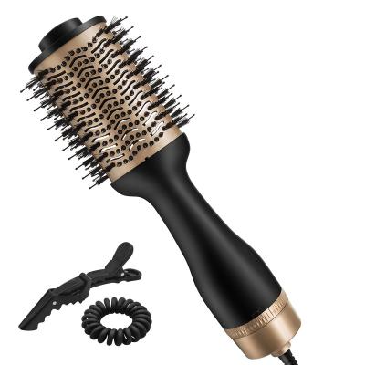 China Nondisposable Hair Dryer Brush Hair Dryer and Volumizer 3 in 1 Brush Stroke Styler Dryer for Salon Curling Straightening Rotating for sale