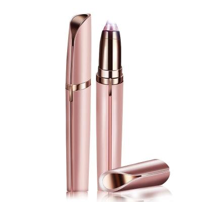 China Stainless Steel Mini 2 in 1 Lady Depilator Electric Portable Painless Rechargeable Eyebrow Trimmer Lash Eyebrow Trimmer Silky Electric for sale